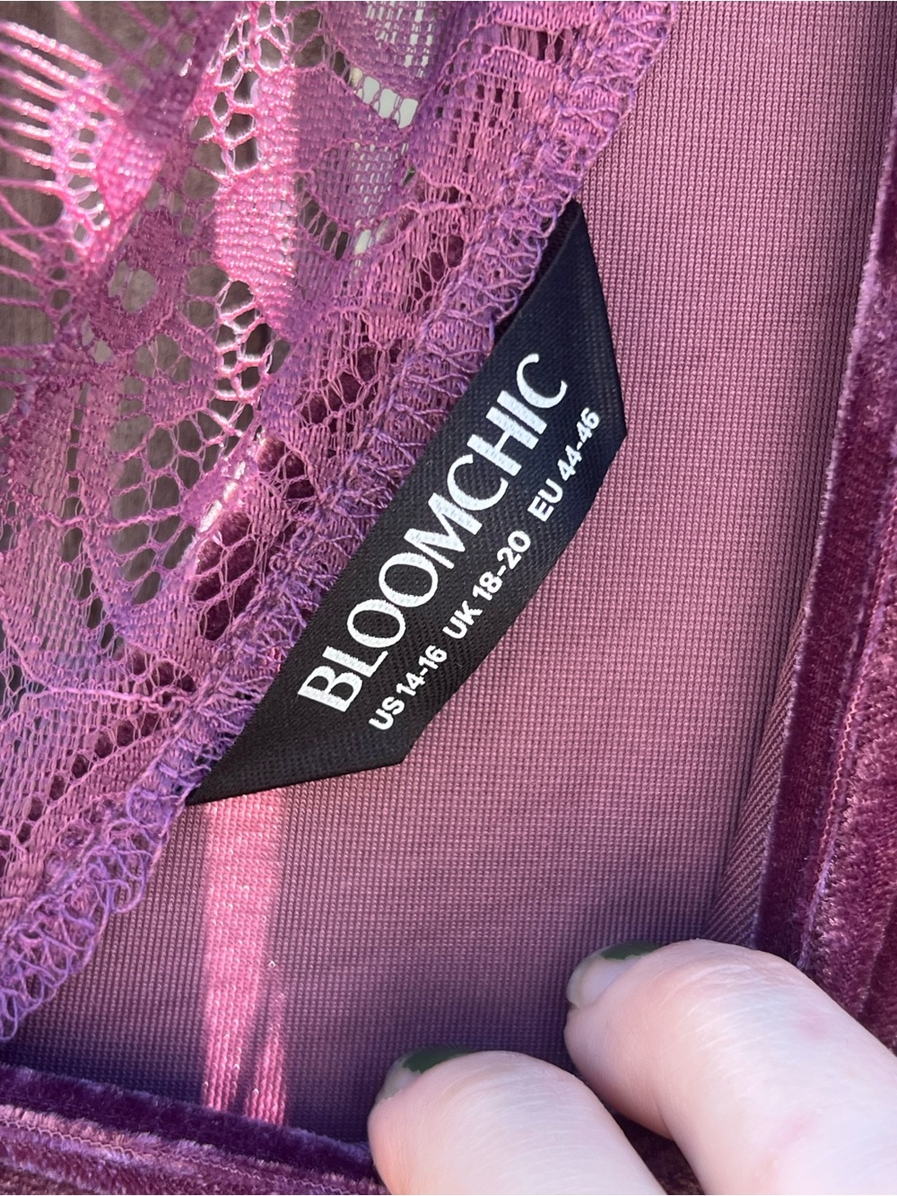 NWOT Bloomchic Purple Velvet Dress - Picture 4 of 4
